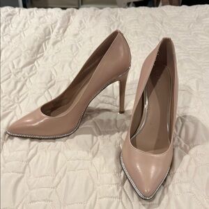 BCBGeneration Cream Patent Leather Heels with Stiletto